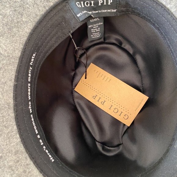 Gigi Pip Grey Wool Brimmed Hat - Picture 2 of 2